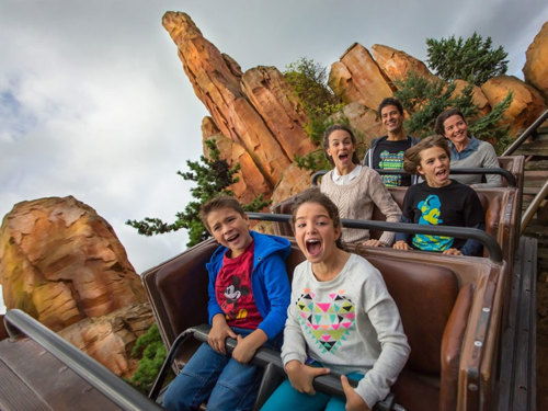 Students enjoying one of the rides at Disneyland Paris