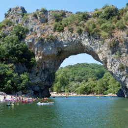 Ardeche Beach and Rock arch