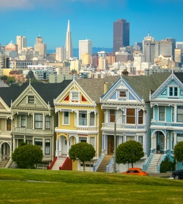California San Francisco Alamo Square Postcard Row